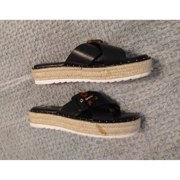 Gianni bini Beachy Summer black slide Size 9 espadrilles - Picture 5 of 7